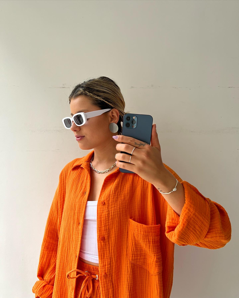 Jacinta | Dames tweedelig top met lange mouwen en stijlvolle shorts