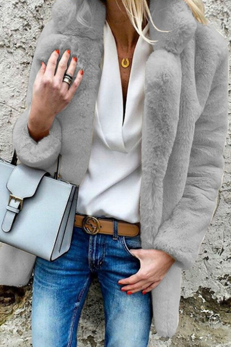 Carla | Elegante winter warme pluizige jas
