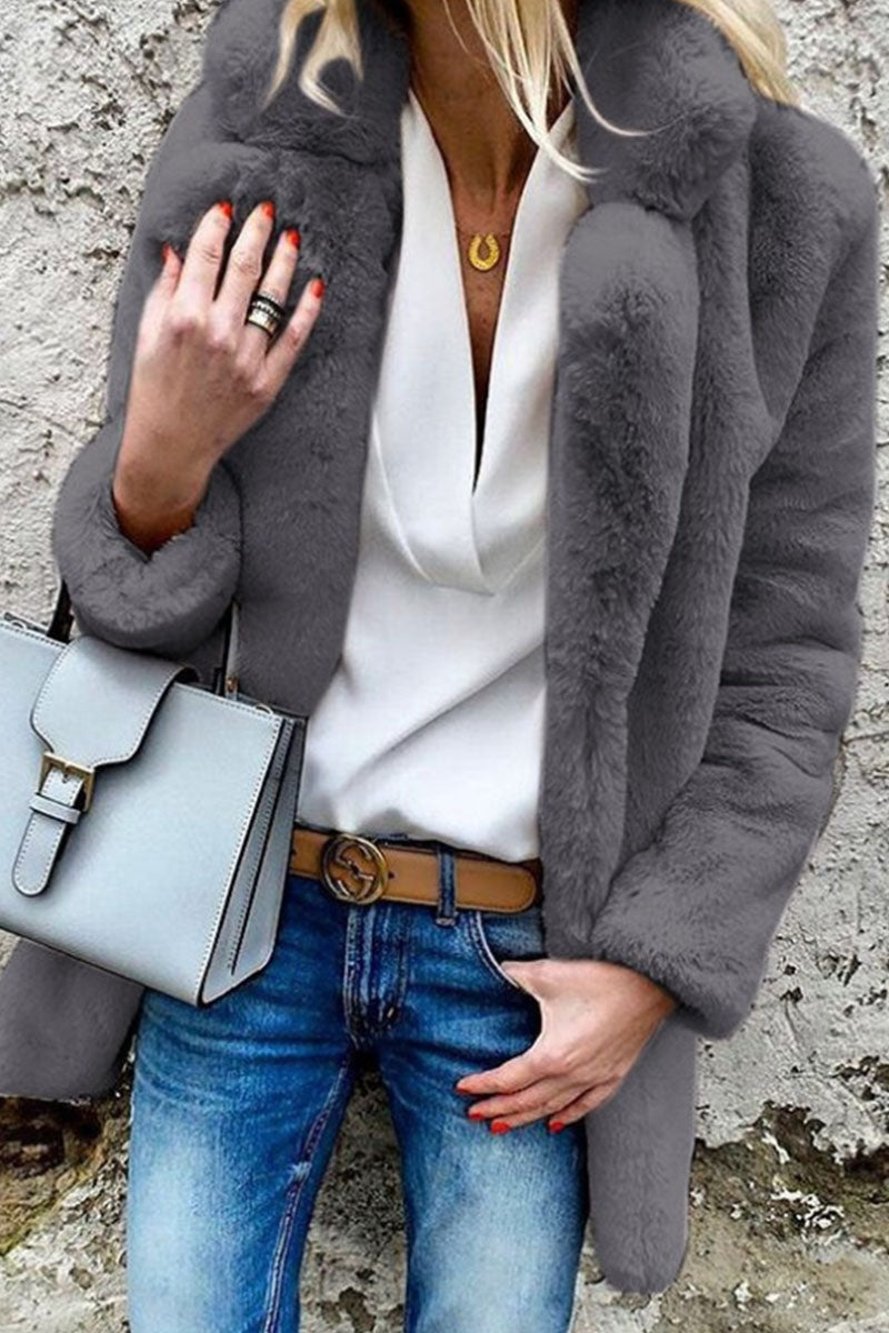 Carla | Elegante winter warme pluizige jas