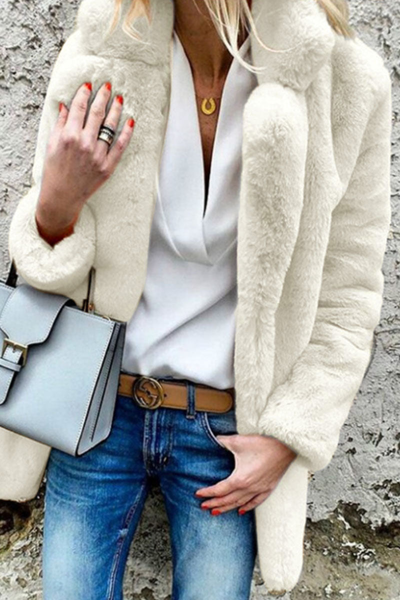 Carla | Elegante winter warme pluizige jas