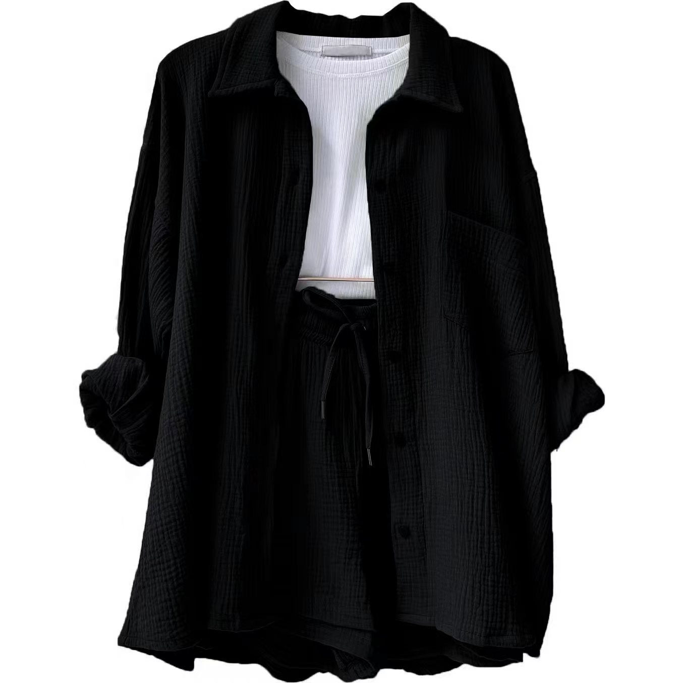 Jacinta | Dames tweedelig top met lange mouwen en stijlvolle shorts