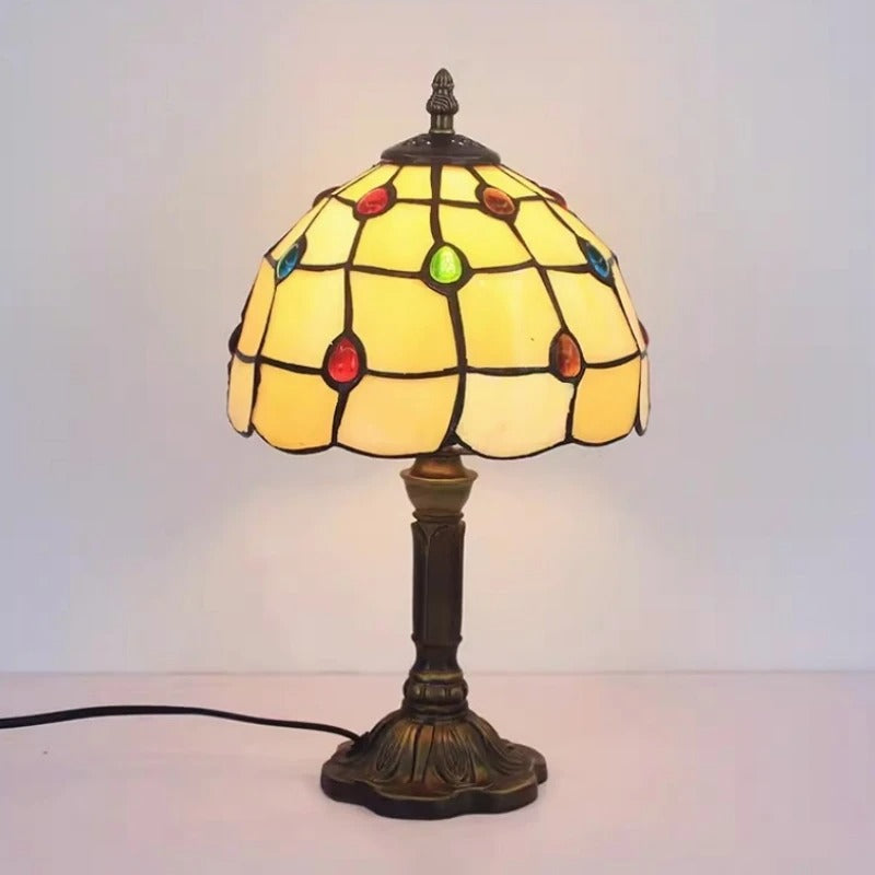 Vintage barokke LED tafellamp E27 | Klassiek Tiffany glas design