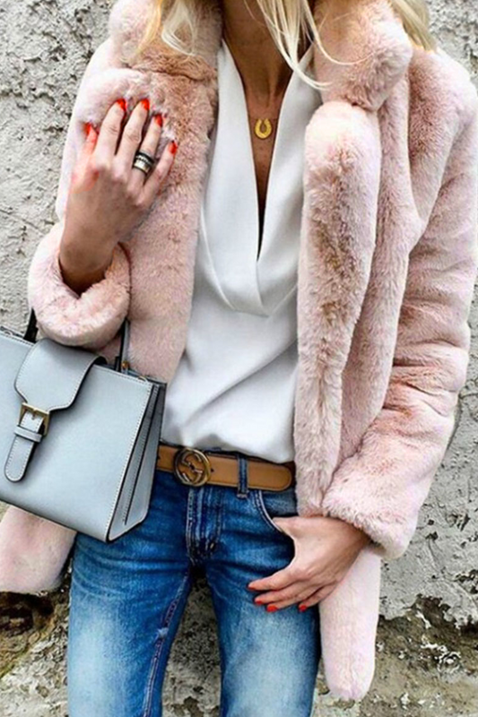 Carla | Elegante winter warme pluizige jas