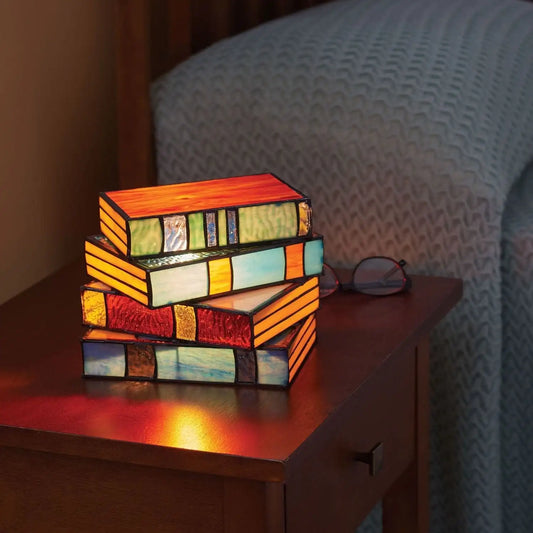 GlassNovel Gekleurde Glazen Boeklamp | Artistiek & Verlichtend Ontwerp