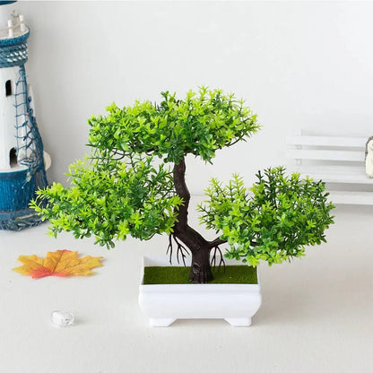 Evergreen Serenity | Levensechte kunstmatige bonsaiboom in decoratieve pot